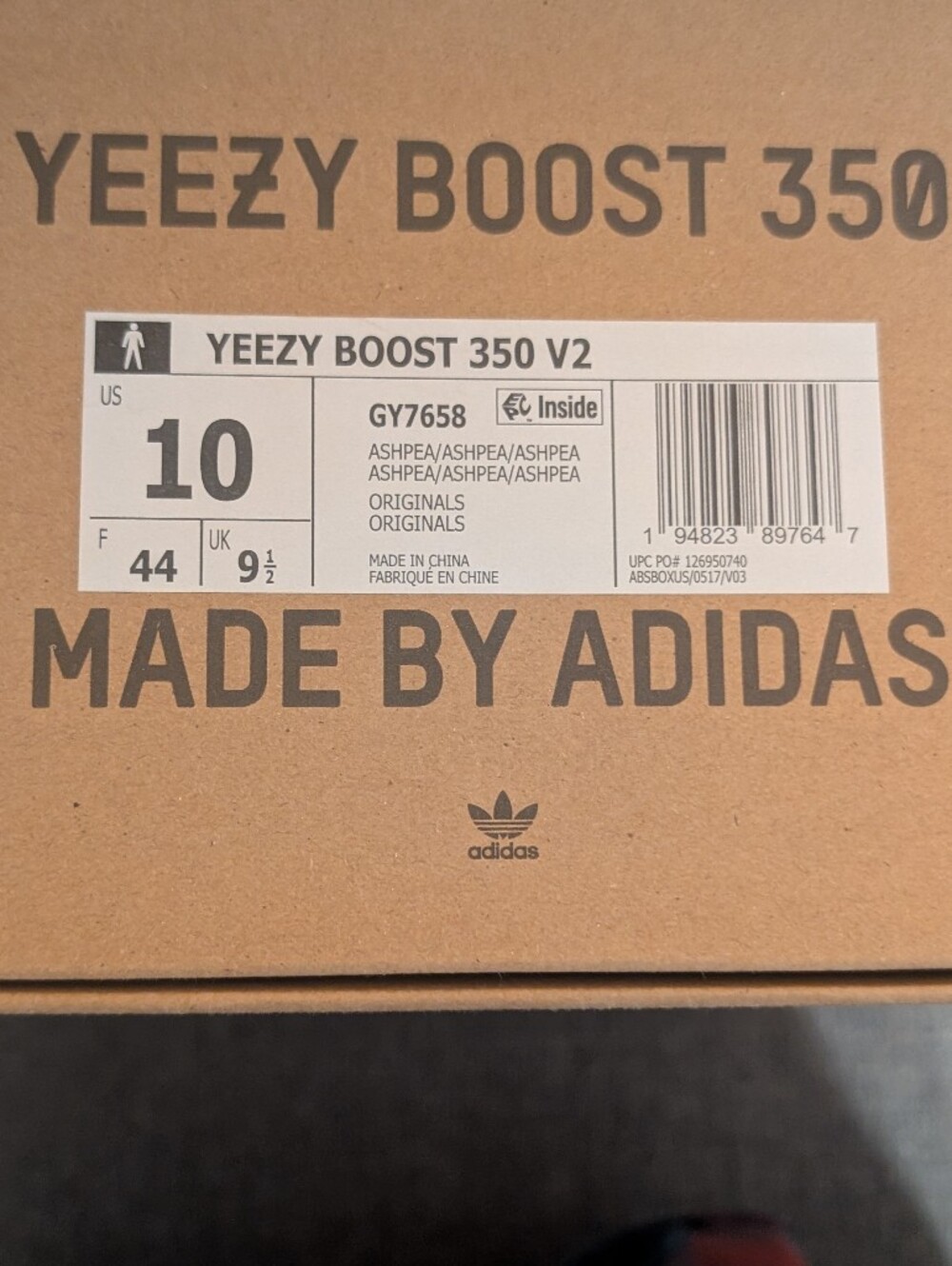 Yeezy Boost 350 Ashpea Sneakers *Size 10 M * *Brand New In Box - Picture 4 of 4